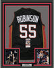 Framed Autographed/Signed Duncan Robinson 35x39 Miami Black Basketball Jersey JSA COA