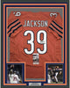 Framed Autographed/Signed Eddie Jackson 35x39 Chicago Orange Football Jersey JSA COA
