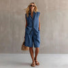 Women's Linen Shirt and Shorts Set – Sleeveless Summer Two-Piece by FitiqueFit