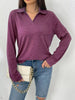 Casual Long Sleeve Polo T-Shirt by Simply Love