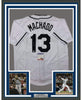 Framed Autographed/Signed Manny Machado 35x39 San Diego White Baseball Jersey Beckett BAS COA #2