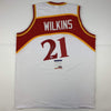 Autographed/Signed Dominique Wilkins Atlanta White Basketball Jersey PSA/DNA COA