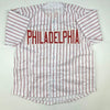 Autographed/Signed John Kruk Philadelphia Pinstripe Baseball Jersey JSA COA by Hall of Fame Sports Memorabilia