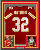 Framed Autographed/Signed Tyrann Mathieu 35x39 Kansas City Red Football Jersey PSA/DNA COA