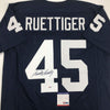 Autographed/Signed Rudy Ruettiger Notre Dame Blue College Football Jersey PSA/DNA COA