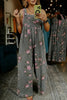 Beau Blue Floral Print Pleated High Waist Wide Leg Denim Jumpsuit by Wild and Free Boutique