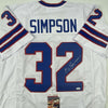 Autographed/Signed OJ O.J. Simpson Buffalo White Football Jersey JSA COA