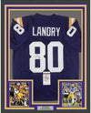 Framed Autographed/Signed Jarvis Landry 35x39 LSU Purple College Football Jersey JSA COA