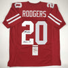 Autographed/Signed Johnny Rodgers Heisman 72 Nebraska Cornhuskers Red Football Jersey JSA COA