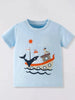 Children's Whale Boat Graphic Short Sleeve T-Shirt by Simply Love