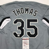 Autographed/Signed Frank Thomas Chicago Grey Baseball Jersey JSA COA