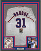 Framed Autographed/Signed Greg Maddux 35x39 Chicago White Baseball Jersey JSA COA