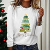 Women’s Long Sleeve Merry Christmas T-Shirt – Cute Christmas Tree Graphic Tee by FitiqueFit