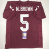 Autographed/Signed Marquise Brown Oklahoma Red College Football Jersey JSA COA
