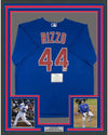 Framed Autographed/Signed Anthony Rizzo 35x39 Chicago Cubs Blue Authentic Nike Baseball Jersey Fanatics COA