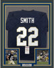 Framed Autographed/Signed Harrison Smith 35x39 Notre Dame Blue College Football Jersey JSA COA