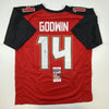 Autographed/Signed Chris Godwin #14 Tampa Bay Retro Red Football Jersey JSA COA