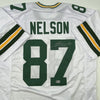 Autographed/Signed Jordy Nelson Green Bay White Football Jersey JSA COA