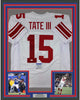 Framed Autographed/Signed Golden Tate III 35x39 New York White Football Jersey PSA/DNA COA
