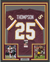Framed Autographed/Signed Chris Thompson 35x39 Washington Burgundy Football Jersey JSA COA