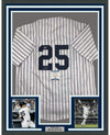 Framed Autographed/Signed Gleyber Torres 35x39 New York #25 Pinstripe Baseball Jersey Beckett BAS COA