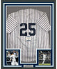 Framed Autographed/Signed Gleyber Torres 35x39 New York #25 Pinstripe Baseball Jersey Beckett BAS COA