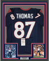 Framed Autographed/Signed Demaryius Thomas 35x39 Houston Blue Football Jersey JSA COA