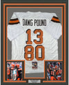 Framed Autographed/Signed Odell Beckham Jr. & Jarvis Landry 35x39 Cleveland White Football Jersey JSA COA