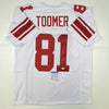 Autographed/Signed Amani Toomer New York White Football Jersey PSA/DNA COA