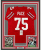 Framed Autographed/Signed Orlando Pace 35x39 Ohio State Red College Football Jersey JSA COA