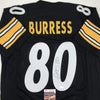 Autographed/Signed Plaxico Burress Pittsburgh Black Football Jersey JSA COA