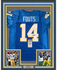 Framed Autographed/Signed Dan Fouts 35x39 San Diego Powder Blue Football Jersey JSA COA