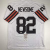 Autographed/Signed Ozzie Newsome HOF 99 Cleveland White Football Jersey JSA COA