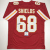 Autographed/Signed Will Shields HOF 15 Kansas City Red Football Jersey Beckett BAS COA
