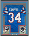 Framed Autographed/Signed Earl Campbell 35x39 Houston Blue Football Jersey Athlete Hologram COA