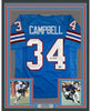 Framed Autographed/Signed Earl Campbell 35x39 Houston Blue Football Jersey Athlete Hologram COA