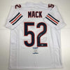 Autographed/Signed Khalil Mack Chicago White Football Jersey Beckett BAS COA