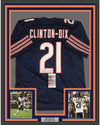 Framed Autographed/Signed Haha Ha Ha Clinton-Dix 35x39 Chicago Blue Football Jersey JSA COA