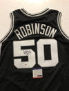 Autographed/Signed David Robinson San Antonio Spurs Black Basketball Jersey PSA/DNA COA