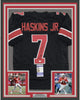 Framed Autographed/Signed Dwayne Haskins Jr. 35x39 Ohio State Black College Football Jersey JSA COA