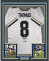 Framed Autographed/Signed Demaryius Thomas 35x39 Georgia Tech White College Football Jersey PSA/DNA COA