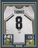 Framed Autographed/Signed Demaryius Thomas 35x39 Georgia Tech White College Football Jersey PSA/DNA COA
