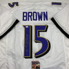 Autographed/Signed Marquise Brown Baltimore White Football Jersey JSA COA