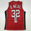 Autographed/Signed Shaquille Shaq O'Neal Miami Red Basketball Jersey JSA COA