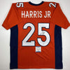 Autographed/Signed Chris Harris Jr. Denver Orange Football Jersey Beckett BAS COA