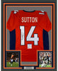 Framed Autographed/Signed Courtland Sutton 35x39 Denver Orange Football Jersey PSA/DNA COA