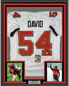 Framed Autographed/Signed Lavonte David 35x39 Tampa Bay White Football Jersey JSA COA