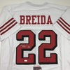 Autographed/Signed Matt Breida San Francisco White Football Jersey JSA COA