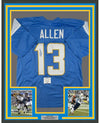 Framed Autographed/Signed Keenan Allen 35x39 Los Angeles LA Powder Blue Football Jersey Beckett BAS COA