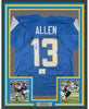 Framed Autographed/Signed Keenan Allen 35x39 Los Angeles LA Powder Blue Football Jersey Beckett BAS COA